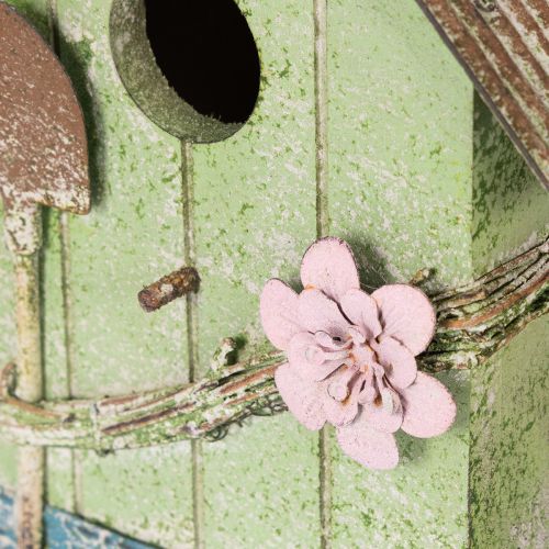 tételeket Madárház virágdíszítéssel, romantikus vidéki ház dekoráció, 19cm