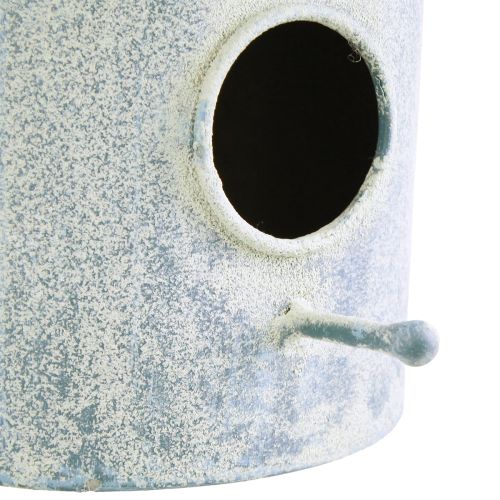 tételeket Fém akasztós madárház fehér kék színben Ø15cm H21cm