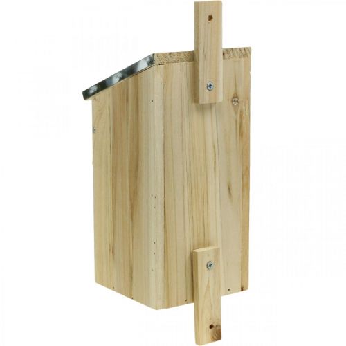 Floristik24 Fészkelő doboz akasztáshoz, fészekrakó kismadaraknak, madárház, kerti dekoráció natúr, zöld H26cm Ø3,2cm