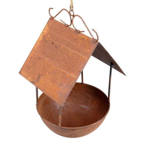 Floristik24 Dekoratív madárház madárfürdő patinás kerti dekoráció 18,5×20×33cm