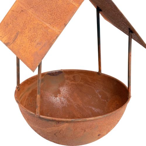 Floristik24 Dekoratív madárház madárfürdő patinás kerti dekoráció 18,5×20×33cm