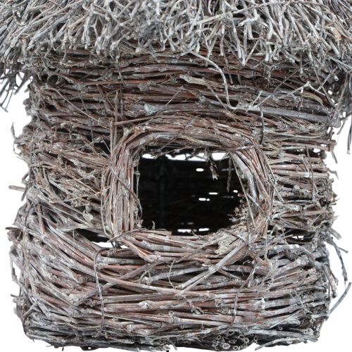 Floristik24 Dekoratív madárház fa fém dekoratív faház Ø17cm H26cm