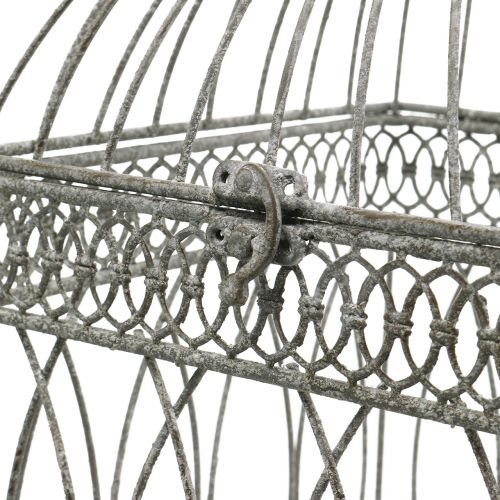 Floristik24 Madármadár vintage szögletes szürke 21/17cm 2db