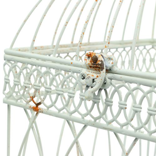 Floristik24 Madár madárház vintage négyzet fehér 21 / 17cm 2db