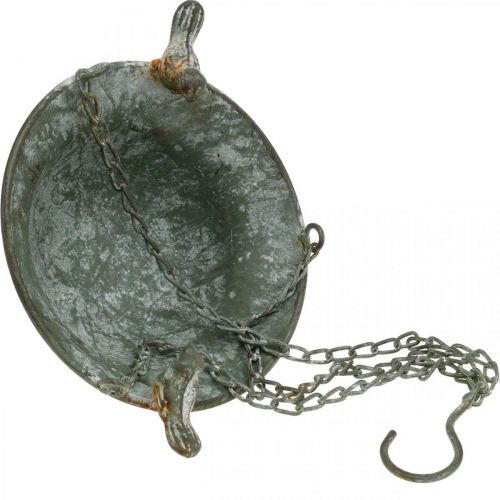 Floristik24 Madárfürdő függő madárfürdő kerti antik megjelenés szürke, fehér H47cm