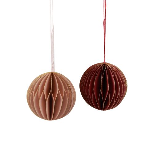 tételeket Méhsejt golyók Karácsonyi bordó rózsaszín Ø8cm 4db