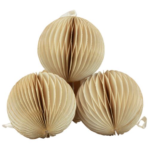 tételeket Méhsejt golyó méhsejt golyó Karácsonyi krém glitter Ø7cm 4db