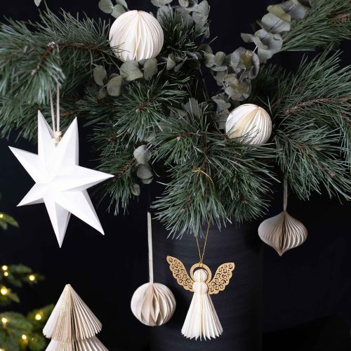 tételeket Méhsejt golyó méhsejt golyó karácsonyi fehér csillogás Ø7cm 4db