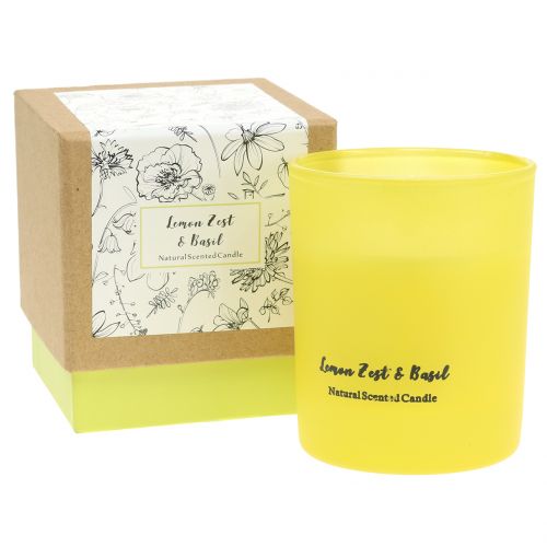 Floristik24 Illatos gyertya citromos-bazsalikomos pohárban Ø7cm