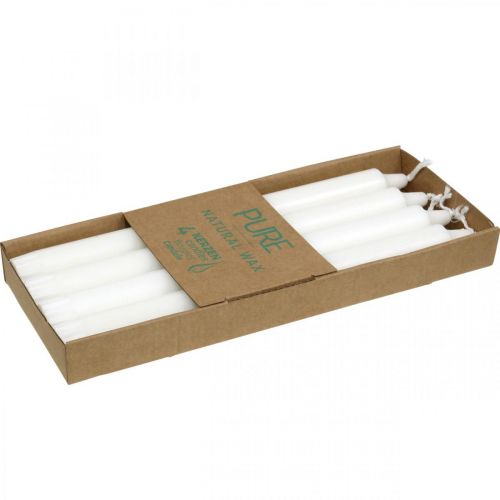 tételeket PURE viasz gyertyák pálcás gyertya fehér 250/23mm natúr viasz 4 db