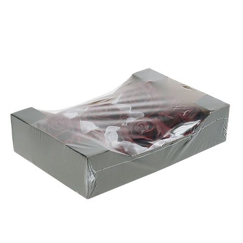 Floristik24 Viaszrózsa sötétvörös Ø10cm 6db