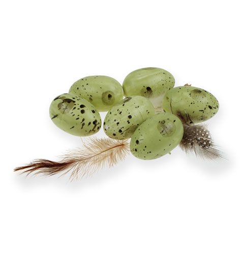 Floristik24 Fürjtojás tollal 4cm 24db