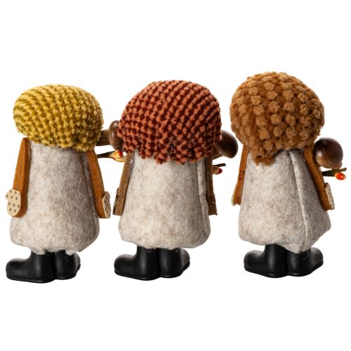 Gnóm figura szakállal és hegyes kalappal, 10cm, 3 darab | Floristik24.hu