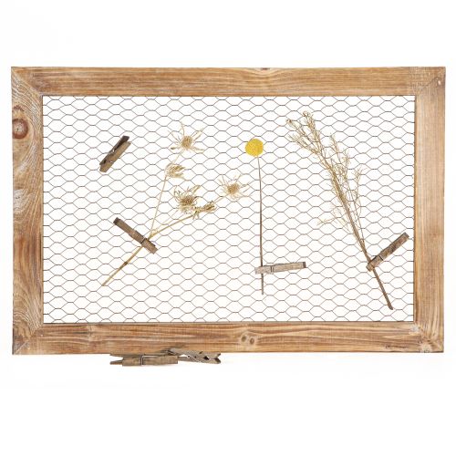 Rusztikus faldekoráció, fa és fém, 40x60cm, barna, vintage