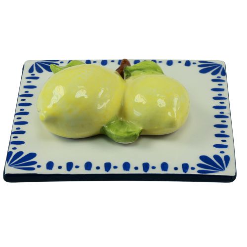 tételeket Fali dekoráció citrom kerámia csempe konyhadísz 15×15cm