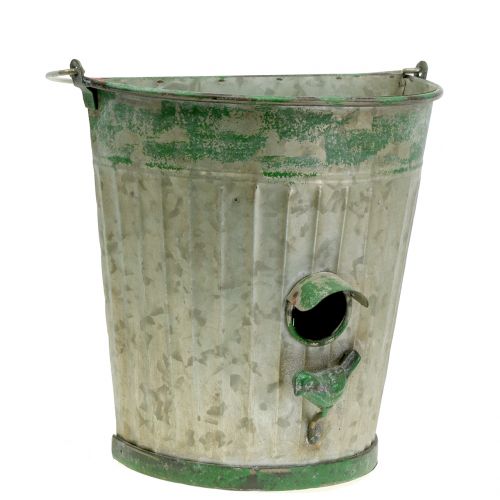 Floristik24 Dekoratív madárház antik zöld függesztéséhez H26cm