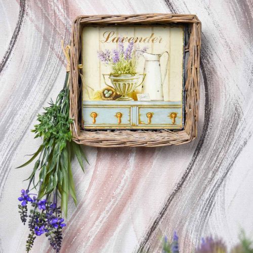 Floristik24 Fonott kosár levendula motívummal 20cm