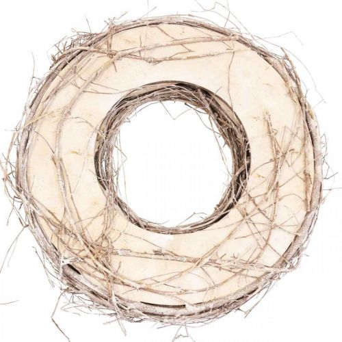 Floristik24 Fehér fűz koszorú dekoratív koszorú koszorú asztali koszorú Ø30cm