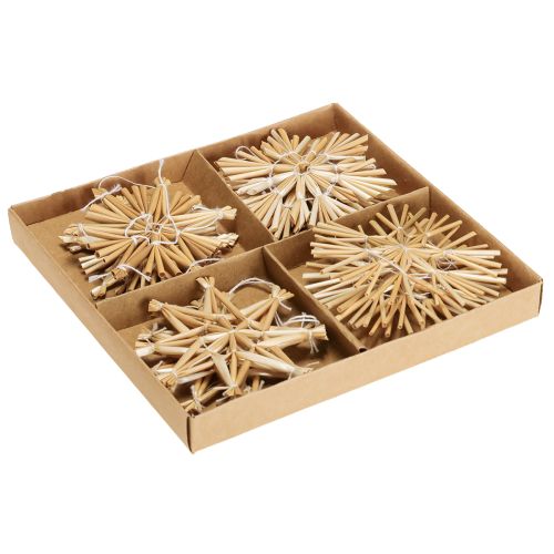 Karácsonyi szalmacsillagok karácsonyfadíszek 8cm 12 darab | Floristik24.hu