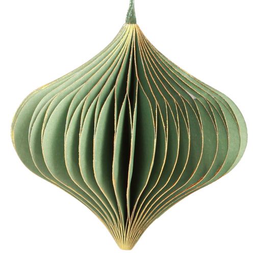 tételeket Vintage karácsonyfadíszek, zöld és arany papírból, Ø8cm, 4 db-os készlet