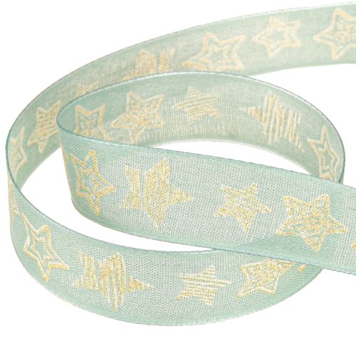 tételeket Karácsonyi szalag csillagok ajándék szalag türkiz 25mm 18m