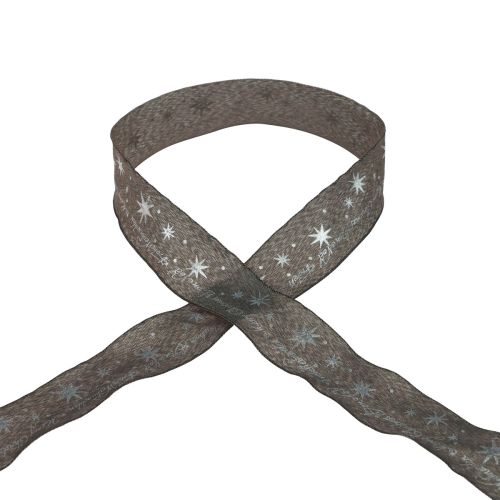 Floristik24 Karácsonyi szalag ajándék szalag Karácsonyi barna 40mm 20m