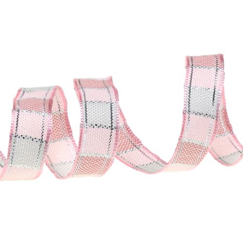 Floristik24 Karácsonyi szalag rózsaszín 15mm 15m