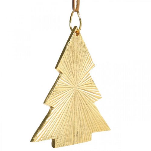 tételeket Karácsonyfa fém arany 8x10cm akasztható 3db.
