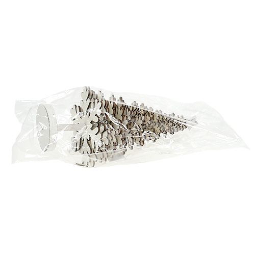 Floristik24 Karácsonyfa hópelyhek fehér 25cm