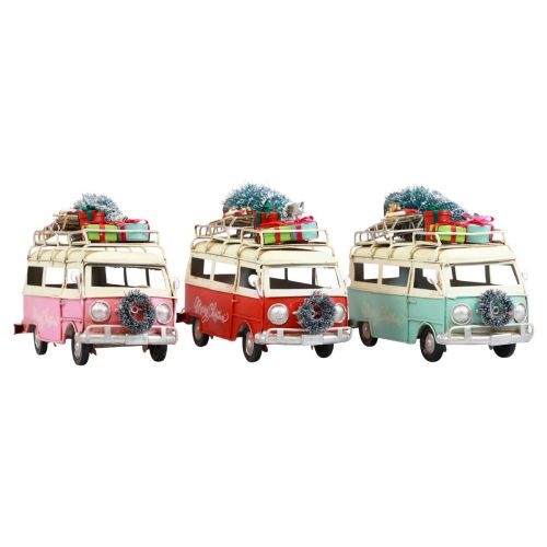 tételeket Karácsonyi busz Karácsonyi autó vintage dekoráció fém 17cm 1db