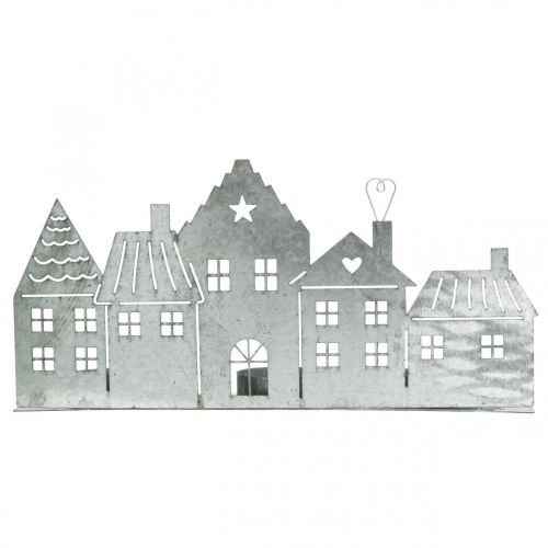 tételeket Karácsonyi dekorációs házak, teamécses tartó fém ezüst 25cm