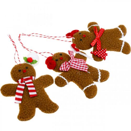 Floristik24 Karácsonyi dekoráció mézeskalács ember medál H9/10,5cm 3db