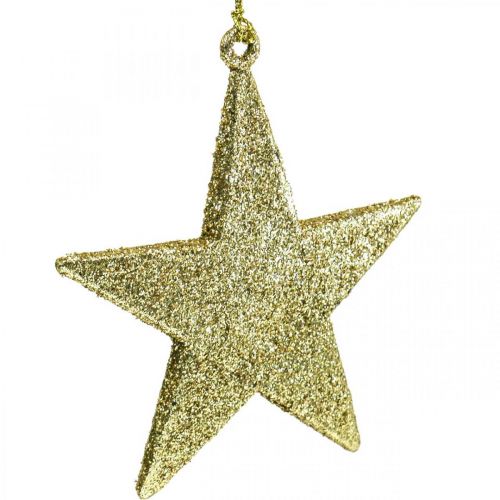 tételeket Karácsonyi dekoráció csillag medál arany glitter 10cm 12db