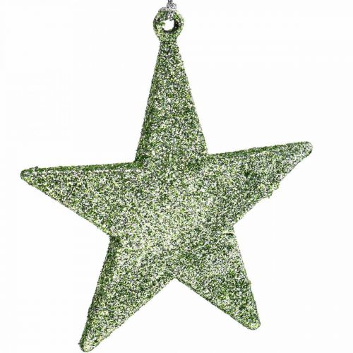tételeket Karácsonyi dekoráció csillag medál menta glitter 10cm 12db