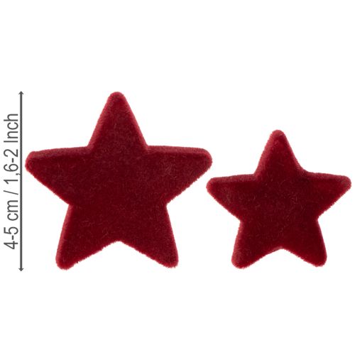 Karácsonyi díszek, csillagok, bordói mintás, asztaldísz, 4-5 cm, 40 darab | Floristik24.hu
