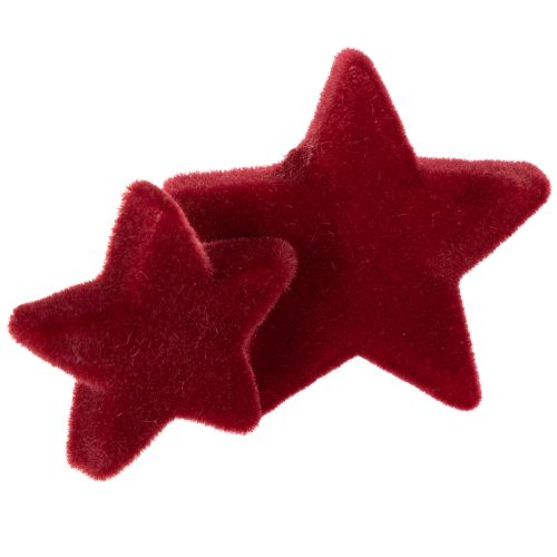 Karácsonyi díszek, csillagok, bordói mintás, asztaldísz, 4-5 cm, 40 darab | Floristik24.hu
