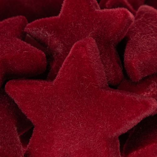 Karácsonyi díszek, csillagok, bordói mintás, asztaldísz, 4-5 cm, 40 darab | Floristik24.hu