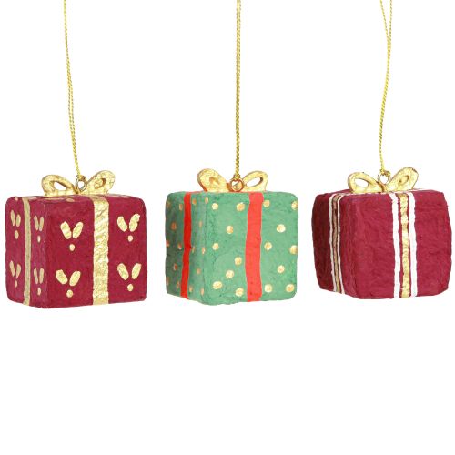 tételeket Karácsonyi dísz papírmasé ajándékcímkék 6 cm 3 db