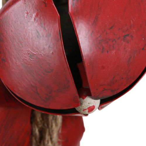 tételeket Karácsonyi függődekoráció, piros harangok masnival, 51cm, ünnepi függődekoráció, karácsonyi dísz, ajtókoszorú