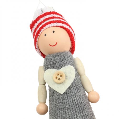 tételeket Karácsonyi dekorációs figurák 10cm szürke, piros 6db