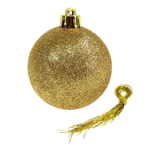 tételeket Karácsonyi dekoráció műanyag golyók arany, barna keverék Ø6cm 30db