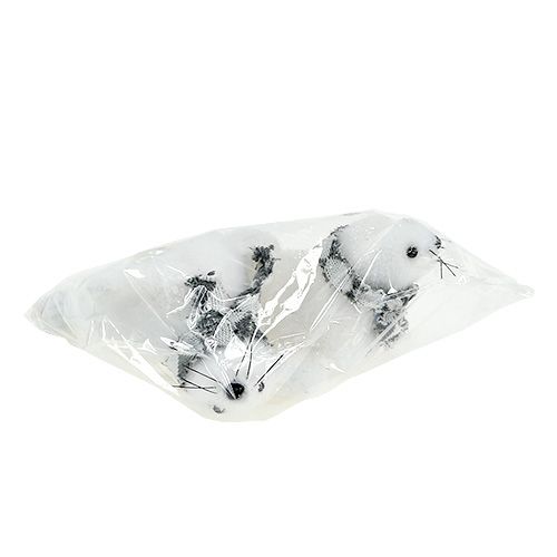 Floristik24 Karácsonyi díszpecsét bolyhos fehér 15cm 2db