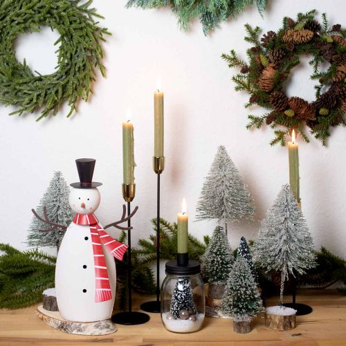 tételeket Karácsonyi dekoráció, hóember sállal, fém dekoráció télire H33cm