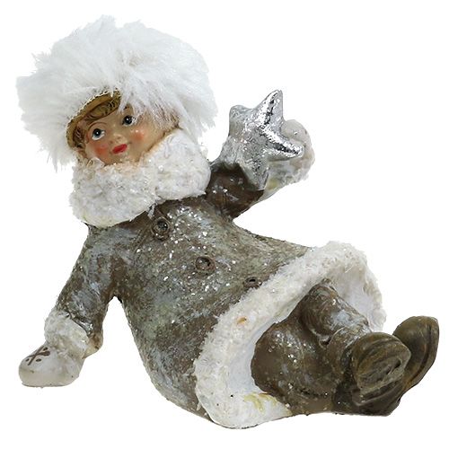Floristik24 Karácsonyi figura szürke-fehér 13cm 2db