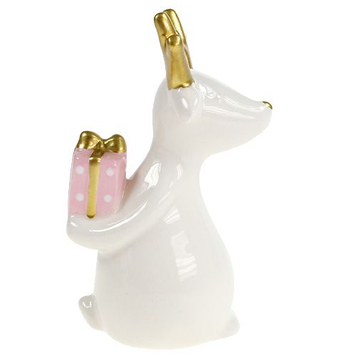 Floristik24 Karácsonyi figura rénszarvas fehér 11cm, 12cm 2db