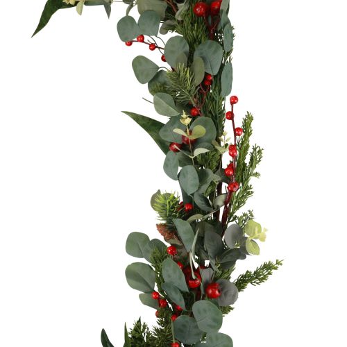 tételeket Karácsonyi füzér fenyőfüzér mesterséges eukaliptusz tűlevelű bogyó ág 160cm
