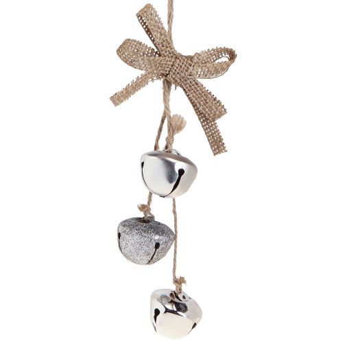 Floristik24 Karácsonyi harangok Karácsonyfadíszek ezüst Ø3,5cm 3db