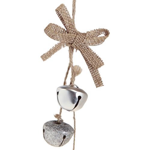 tételeket Karácsonyi harangok Karácsonyfadíszek ezüst Ø3,5cm 3db