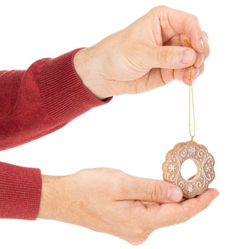 Karácsonyi díszek, mézeskalács, cukormázas mintás, diótörő, csillag, fa, koszorú, 6 cm, 4 darab | Floristik24.hu