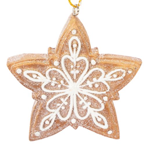 Karácsonyi díszek, mézeskalács, cukormázas mintás, diótörő, csillag, fa, koszorú, 6 cm, 4 darab | Floristik24.hu
